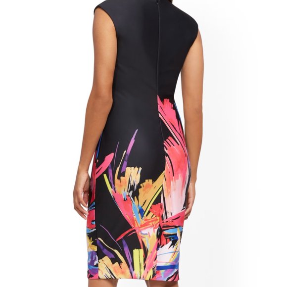 NY&CO Graphic-Print Cap-Sleeve Sheath Dress - Picture 2 of 6
